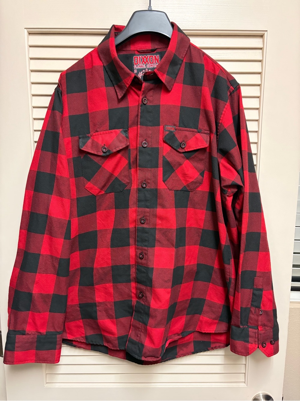 Dixxon Redrum Flannel Shirt Mens XL Red Black Buffalo Plaid D-Tech Button Down